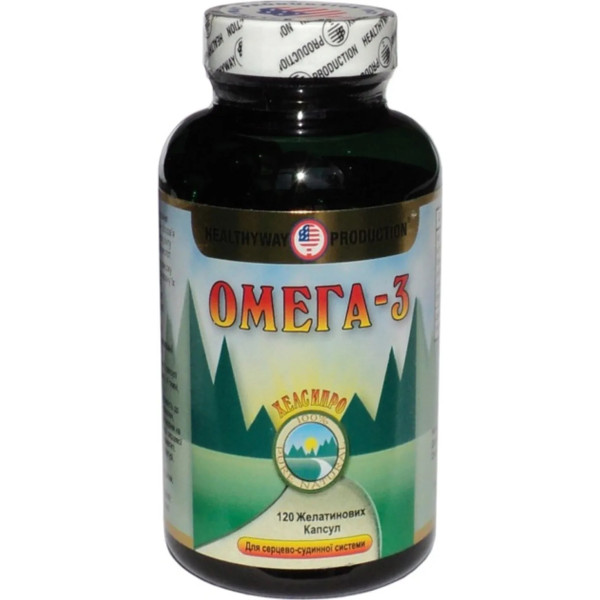Омега-3, Omega-3, Healthyway Production Inc, 120 желатинових капсул