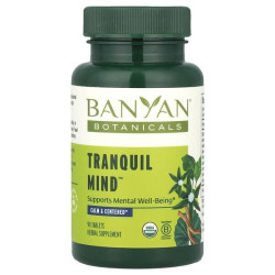 Поддержка мозга, Tranquil Mind Banyan Botanicals, успокаивающие травы, 90 таблеток