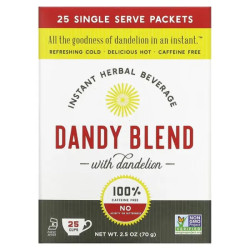 Трав'яний напій з кульбабою розчинний без кофеїну, Instant Herbal Beverage with Dandelion Dandy Blend, 25 пакетиків