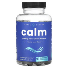 Антистрес жувальні, Calm NutraChamps, смак натуральні ягоди, 90 веганських жувальних цукерок