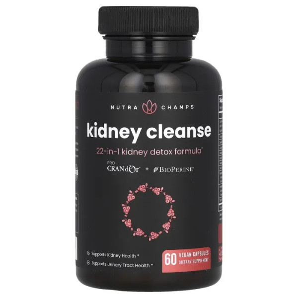 Очищення нирок, Kidney Cleanse, NutraChamps, 60 веганських капсул, які легко проковтнути