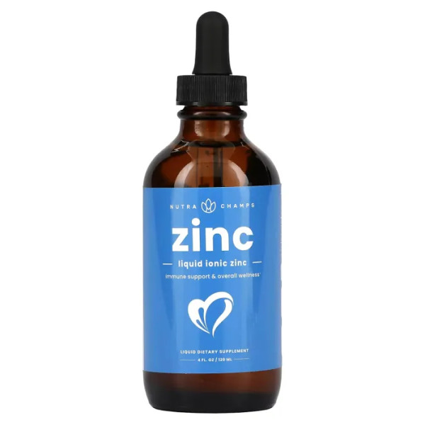 Іонний цинк, Zinc, Liquid Ionic, NutraChamps, неароматизований, 120 мл