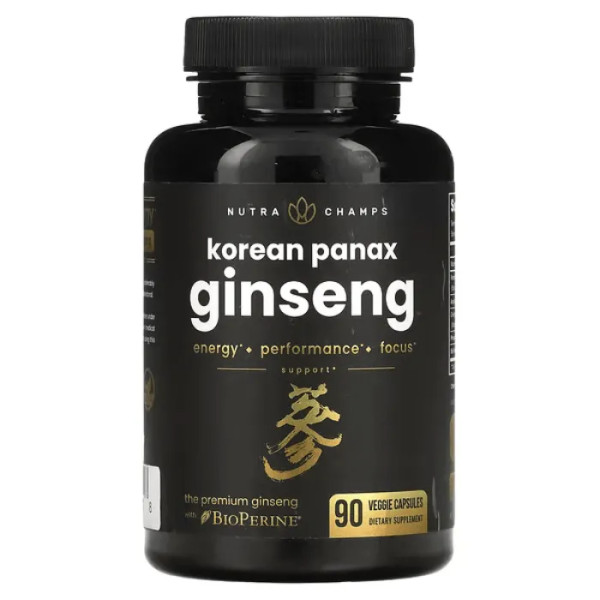 Корейський женьшень, Korean Panax Ginseng, NutraChamp, 90 вегетаріанських капсул
