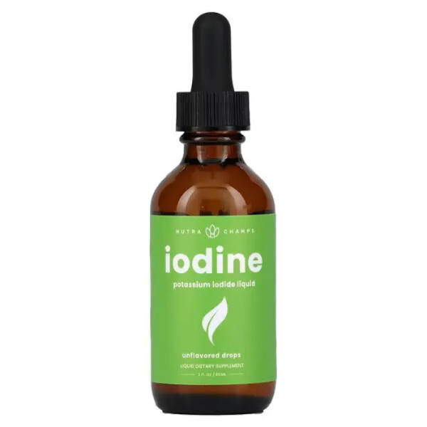 Рідкий йод у краплях, Iodine Liquid Drops, NutraChamps, Unflavored, неароматизований, 60 мл.