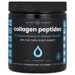 Колагенові пептиди, Collagen Peptides NutraChamps, з травними ферментами, без ароматизаторів, 213,1 г