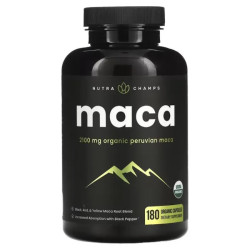 Маку 2100 мг, органік, NutraChamps Maca, 180 капсул, 700 мг на капсулу