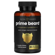 Формула для росту бороди, Prime Beard NutraChamps, 60 капсул