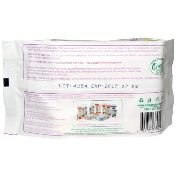 Вологі серветки, Baby Wipes, Aleva Naturals, 30 шт