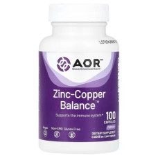 Цинк та мідь, AOR Zinc-Copper Balance, 100 капсул