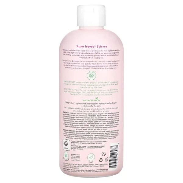 Мильні бульбашки, Super Leaves Science, ATTITUDE, листя білого чаю, 473 мл