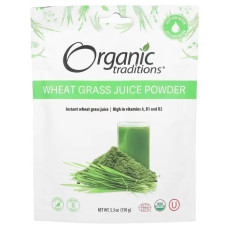 Сік паростків пшениці, Organic Traditions Wheat Grass Juice, порошок, 150 г