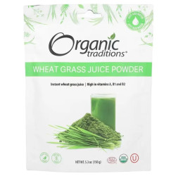 Сік паростків пшениці, Organic Traditions Wheat Grass Juice, порошок, 150 г