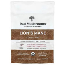 Їжачок гребінчастий, Lion's Mane Real Mushrooms, органічний екстракт, порошок, 60 г