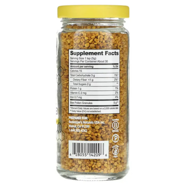 Бджолиний пилок, Bee Pollen, Beekeeper's Naturals, 150 г