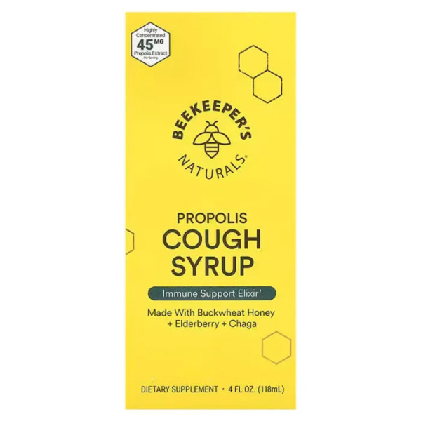 Сироп від кашлю, Propolis Cough Syrup, Beekeeper's Naturals, з прополісом, для зміцнення імунітету, 118 мл