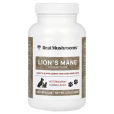 Їжачок гребінчастий для котів і собак, Real Mushrooms Lion's Mane For Dogs and Cats, 120 капсул 60 г