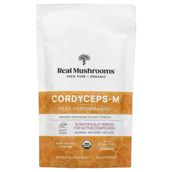Гриб кордицепс, Cordycep-M™, Real Mushrooms, екстракт грибів, органічний порошок, 150 г
