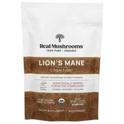 Їжачок гребінчастий органічний порошок, Real Mushrooms Lion's Mane, 150 г
