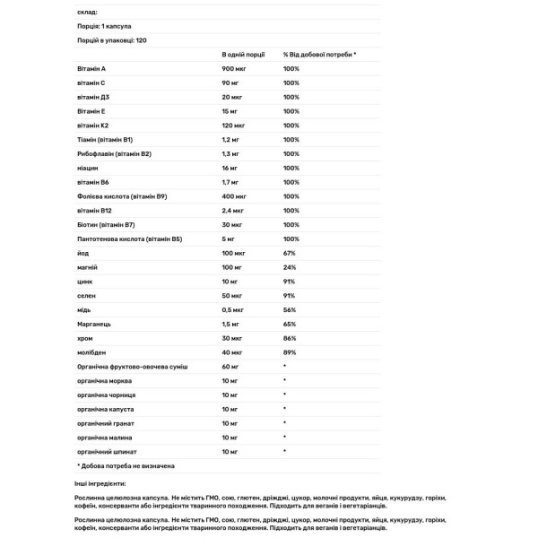 Мультивітаміни для жінок, Multivitamin for Women, NATURELO, 1 в день, 120 капсул