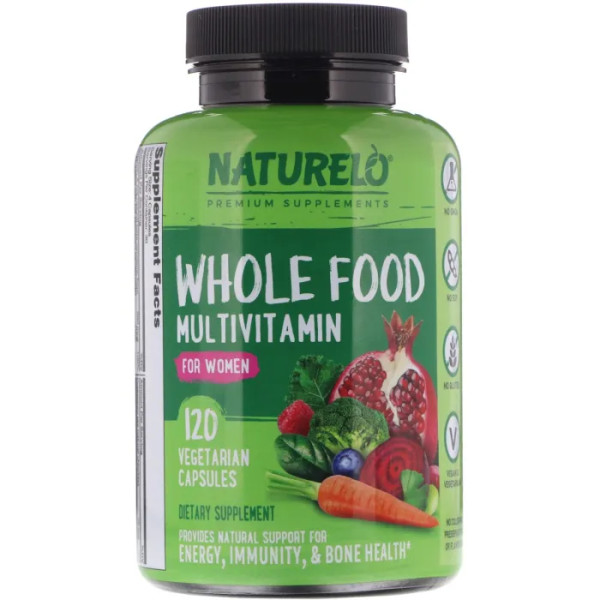 Мультивітаміни для жінок, Whole Food Multivitamin for Women, NATURELO, 120 капсул