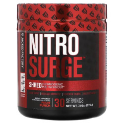 Предтренировочный комплекс термогенный, Shred Thermogenic Pre-Workout Jacked Factory Nitro Surge, вкус фруктовый пунш, 225 г