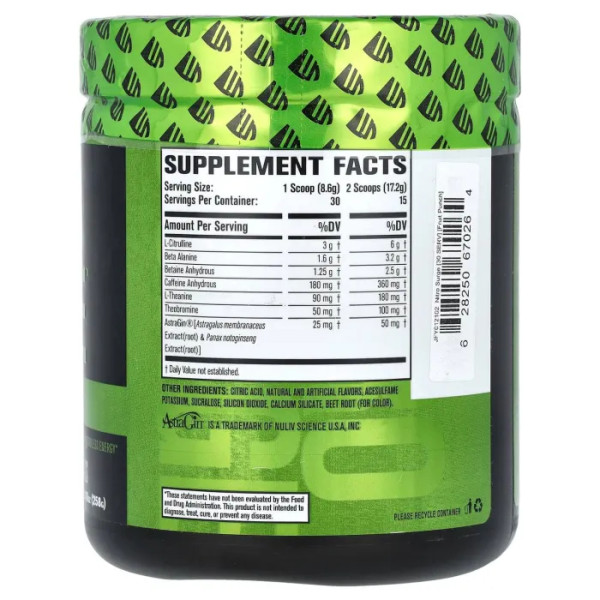 Передтренувальний комплекс, Pre-Workout, Jacked Factory, Nitro Surge, зі смаком фруктового пуншу, 258 г