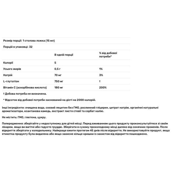 Глутатіон ліпосомальний плюс вітамін С, Mega-Liposomal Glutathione+, Aurora Nutrascience, смак фруктів, 750 мг, 480 мл