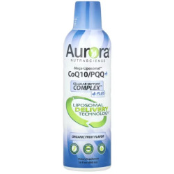 Коензим Q10 300 мг ліпосомальний, Aurora Nutrascience Mega-Liposomal CoQ10+, органічний фруктовий смак, 480 мл