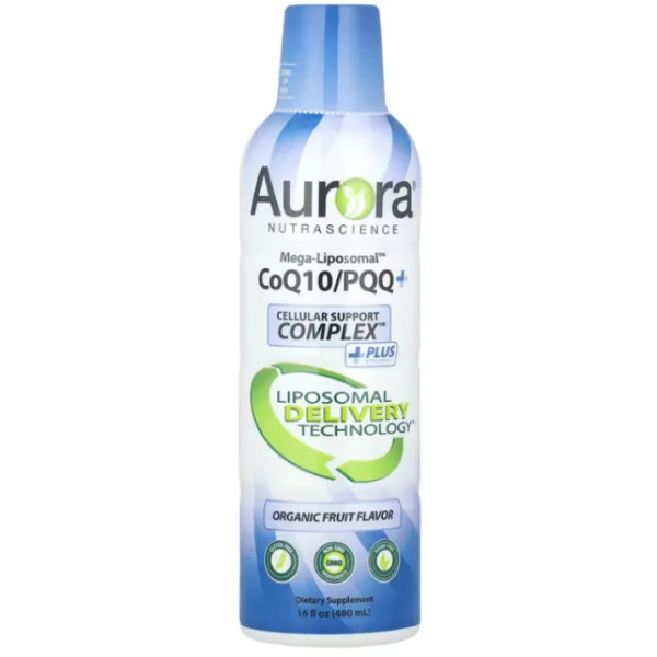 Мега-ліпосомальний коензим Q10, Mega-Liposomal CoQ10 +, Aurora Nutrascience, органічний смак фруктів, 300 мг, 480 мл