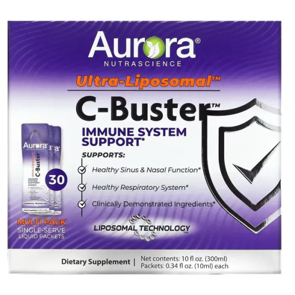 Вітамін С ліпосомальний C-Buster, Ultra-Liposomal, Aurora Nutrascience, 30 пакетиків по 10 мл