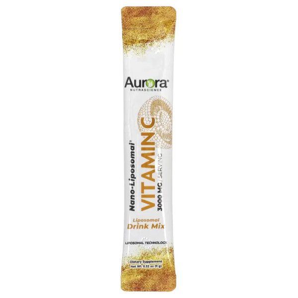 Вітамін С ліпосомальний, Nano-Liposomal Vitamin C, Aurora Nutrascience, 3000 мг, 30 пакетиків (по 9 г кожен)