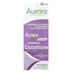 Ліпосомальний глутатіон 750 мг, Liposomal Glutathione Aurora Nutrascience, Mega-Pack, 10 пакетів по 20 мл