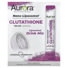 Глутатіон 750 мг, нано-ліпосомальний, Nano-Liposomal Glutathione Aurora Nutrascience, 30 пакетиків по 9 г