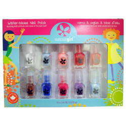 Набір дитячих лаків на водній основі, Nail Polish Suncoat Girl, 10 шт