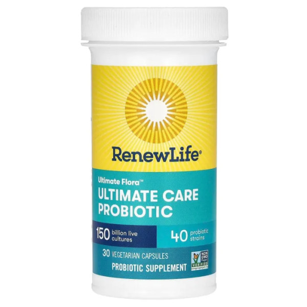 Пробіотик, Ultimate Care Probiotic, Renew Life, підвищена сила дії, 150 млрд живих культур, 30 вегетаріанських капсул