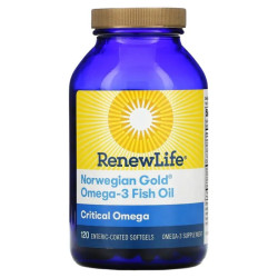 Омега 3 рыбий жир 850 мг, Renew Life Omega-3 Fish Oil, норвежская, 120 гелевых капсул
