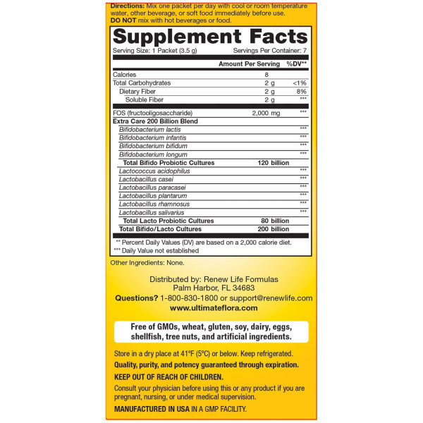 Пробіотик, 200 млрд, Renew Life, 7 пакетиків (23,1г)