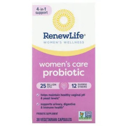 Пробіотик для жінок 25 млрд КУО, Women's Care Probiotic Renew Life, для жіночого здоров'я, 30 вегетаріанських капсул