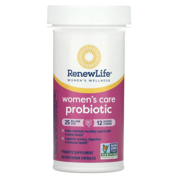 Пробіотик, Renew Life, Women's Care Probiotic, для жіночого здоров'я, 25 млрд КУО, 30 вегетаріанських капсул