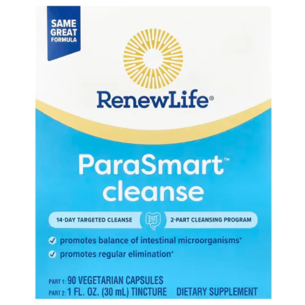 Засіб для очищення організму за 14 днів, ParaSmart Cleanse, Renew Life, 90 вегетаріанських капсул + 30 мл