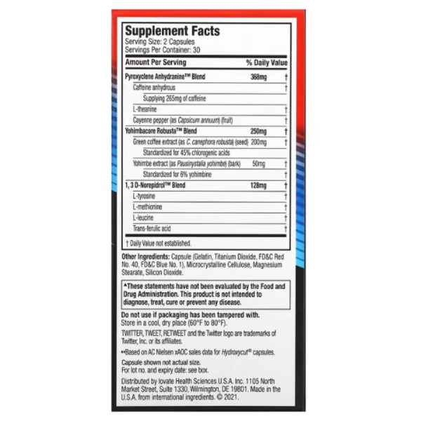 Комплекс для схуднення, Weight Loss Hardcore, Hydroxycut, 60 капсул швидкого вивільнення