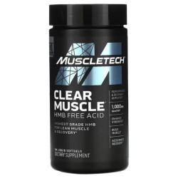 HMB вільна кислота, MuscleTech Clear Muscle, для набору та відновлення м'язової маси, 84 гелеві капсули
