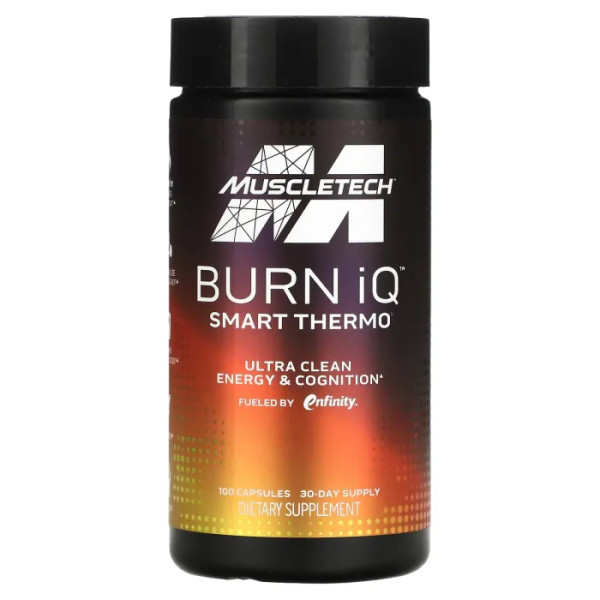Жироспалювач, Burn iQ, Smart Thermo, Muscletech, 100 капсул