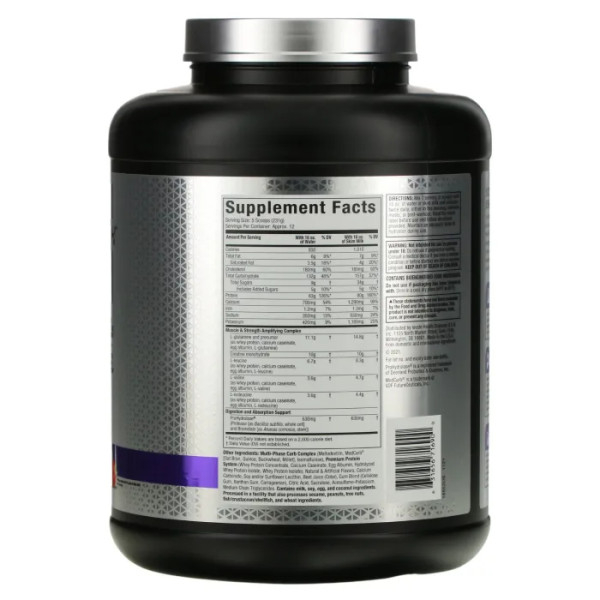 Гейнер для набору м'язової маси, Mass Tech Elite, MuscleTech, полуниця, 2,72 кг