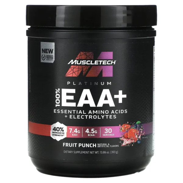 Незамінні амінокислоти, Platinum 100% EAA+, Muscletech, фруктовий пунш, 393 г