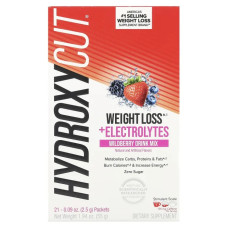 Вітаміни з електролітами для зниження ваги, Weight Loss + Electrolytes Hydroxycut, смак лісових ягод, 21 пакетик по 2,5 г
