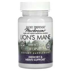 Їжачок гребінчастий 1 г, Fungi Perfecti Host Defense Lion's Mane, 30 вегетаріанських капсул