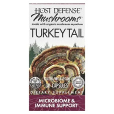 Гриб трутовик разноцветный, Host Defense Mushrooms Turkey Tail, поддержка иммунитета 30 капсул