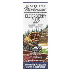 Сироп для иммунитета с бузиной, Host Defense Mushrooms Elderberry Plus Syrup, 120 мл