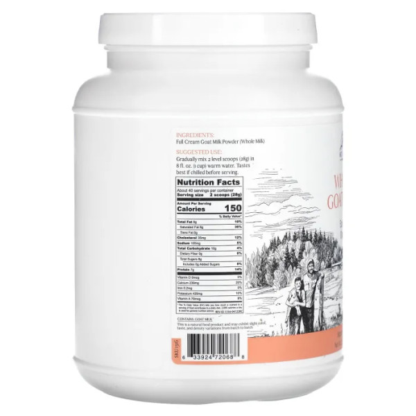 Козяче молоко, Whole Goat Milk, Mt. Capra, цільне, 1.13 кг